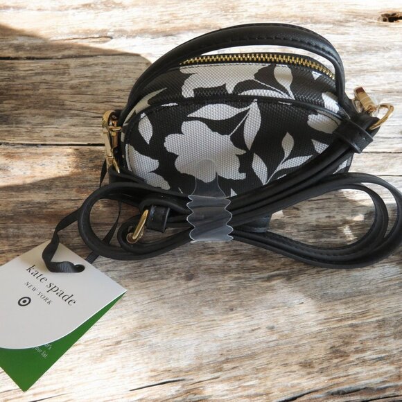 Kate Spade New York x Target Mini Crossbody Bag Flowers White on Black Bag, NWT - Picture 7 of 11